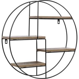 Design Regal rund Holz dunkel - Stilista
