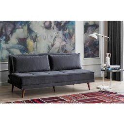 Retro 2-Sitzer Sofa, Anthrazit - Anthrazit