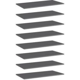Bücherregal-Bretter 8 Stk. Hochglanz-Grau 80x40x1,5 cm vidaXL - Grau
