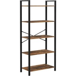 Vasagle Bücherregal, Standregal, Aufbewahrungsregal mit 5 Ebenen, Industrie-Design, für Wohnzimmer,