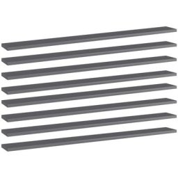 Bücherregal-Bretter 8 Stk. Hochglanz-Grau 100x10x1,5 cm Vidaxl Grau