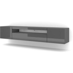 Tv Schrank aura 200 cm graphit matt / graphit glänzend