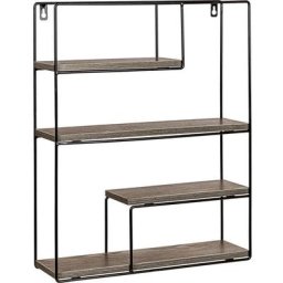 STILISTA® Design Regal rechteck Holz dunkel