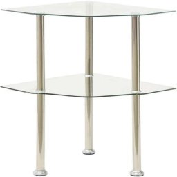 Vidaxl - Beistelltisch mit 2 Ablagen Transparent 38x38x50 cm Hartglas Transparent
