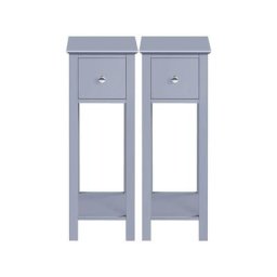 2 stk. Telefontisch Grau hbt: ca. 70 x 25 x 25 cm Beistelltisch mit Schublade Konsolentisch aus