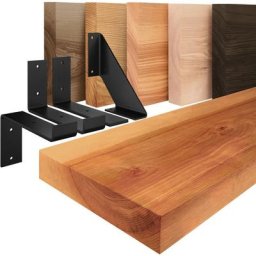 Wandregal Holz, Bücherregal, Hängeregal Basic, Dunkel / Schwarz 100cm, LWG-01-A-004-100LS - Dunkel