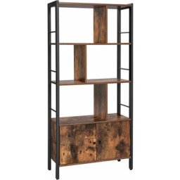 Vasagle Bücherregal, Bücherschrank mit 4 offenen Regalebenen, geräumiger Wohnzimmerschrank, Küche,