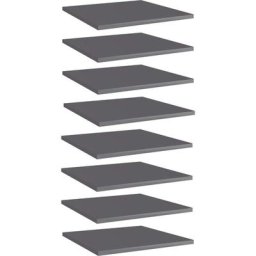 Bücherregal-Bretter 8 Stk. Hochglanz-Grau 40x40x1,5 cm Vidaxl Grau