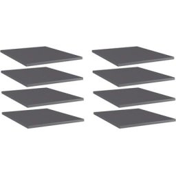 Bücherregal-Bretter 8 Stk. Hochglanz-Grau 40x50x1,5 cm Vidaxl Grau