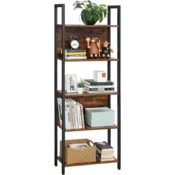 Vasagle Bücherregal, Küchenregal, Standregal mit 5 offenen Regalebenen, Flur, Küche, Büro, stabiles