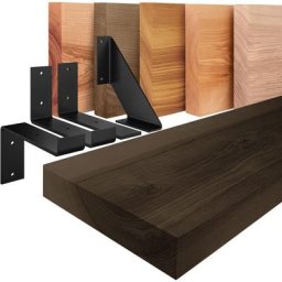 Wandregal Holz, Bücherregal, Hängeregal Original, Schwarz / Weiß 60cm, LWG-01-A-006-60ZW - Schwarz