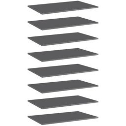 Bücherregal-Bretter 8 Stk. Hochglanz-Grau 80x50x1,5 cm Vidaxl Grau