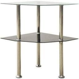 Beistelltisch mit 2 Ablagen Transparent 38x38x50 cm Hartglas vidaXL - Transparent