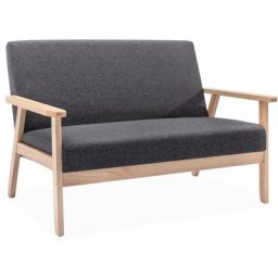 Alice's Garden - Sofa Sitzbank aus Holz und Stoff, Dunkelgrau, Isak, b 114 x t 69,5 x h 73 cm