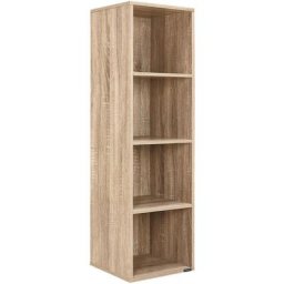 Bücherregal mit 4 Fächer 106x30x30cm Kippschutz Bodenschoner 40kg Belastbarkeit Wohnzimmer