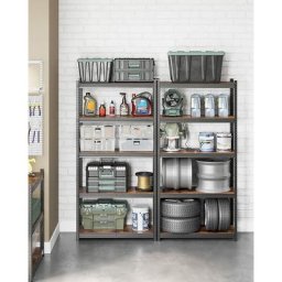 Standregal, 2er Set, Bücherregal, Lagerregal, 5 Ablagen, Küchenregal, Regal, 40 x 90 x 180 cm, bis