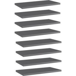 Bücherregal-Bretter 8 Stk. Hochglanz-Grau 40x20x1,5 cm Vidaxl Grau