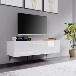 Fernsehtisch tv Lowboard hängend Schrank Bank TVTisch Hochglanz Hängeboard 120cm - Homfa