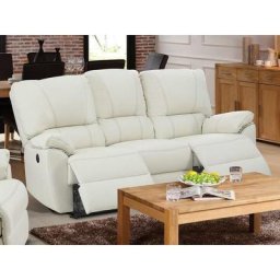 Relaxsofa 3-Sitzer elektrisch - Leder - Elfenbein - marcis - Elfenbeinfarben