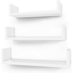 Wandregal 3er Set U-Form Schweberegal kreatives Lounge Cube Regal aus MDF-Platte Weiß LWS40WT - Weiß