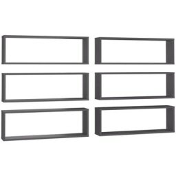 Würfelregale 6 Stk. Grau 80x15x26,5 cm Holzwerkstoff Vidaxl Grau