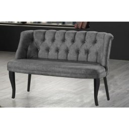 Armens 2-Sitzer Sofa mit Schwarzen Beinen, Grau