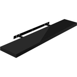 Wandregal Wandboard freischwebend Schweberegal Holz Board schwarz 100x22.9x3.8cm - schwarz - Woltu