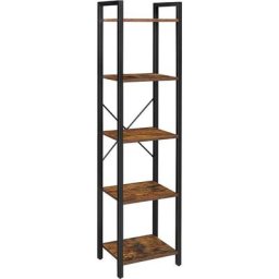 Vasagle Bücherregal, Standregal, Aufbewahrungsregal mit 5 Ebenen, Industrie-Design, für Wohnzimmer,
