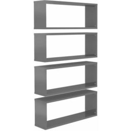 Würfelregale 4 Stk. Hochglanz-Grau 60x15x23 cm Holzwerkstoff Vidaxl Grau