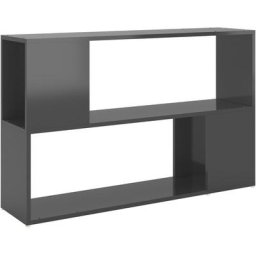 Vidaxl - Bücherregal Hochglanz-Grau 100x24x63 cm Spanplatte