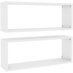 Würfelregale 2 Stk. Hochglanz-Weiß 60x15x23 cm Holzwerkstoff Vidaxl Weiß