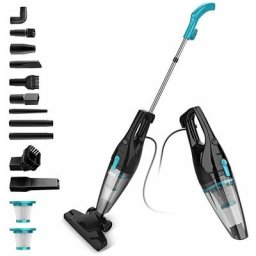 R3S Staubsauger mit Kabel, 2in1 Stabstaubsauger und Handstaubsauger, beutellos, 9 Aufsätze, hepa