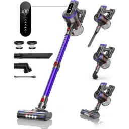 BuTure JR400 Akku Staubsauger 33KPa, Staubsauger kabellos bis zu 50 Min, Kabelloser Staubsauger mit