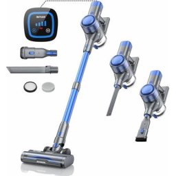 Akku Staubsauger 400W/33000pa,Staubsauger Kabellos bis zu 55 Min. Laufzeit,Kabelloser Staubsauger