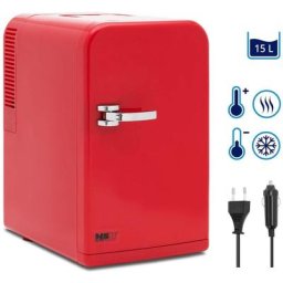 MSW - Mini-Kühlschrank + Warmhaltefunktion Tischkühlschrank 12V/220-240V 8 - 55°C 15L - Rot