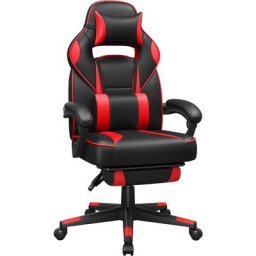Gamingstuhl, Schreibtischstuhl mit Fußstütze, Bürostuhl mit Kopfstütze und Lendenkissen,