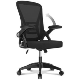 Bürostuhl – Naspaluro ergonomischer Sitz – Sessel mit 90° klappbarer Armlehne – Lordosenstütze –