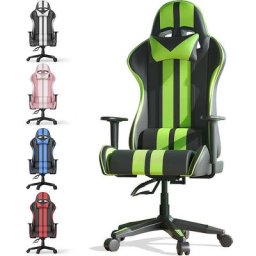 Gaming Stuhl Ergonomisch - Gamer Stühle mit Lendenkissen + Kopfstütze - Gaming Chair