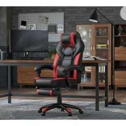 Gamingstuhl, Bürostuhl mit Fußstütze, Schreibtischstuhl, ergonomisches Design, verstellbare