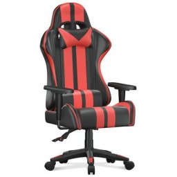 Gaming Stuhl Ergonomisch - Gamer Stühle mit Lendenkissen + Kopfstütze - Gaming Chair