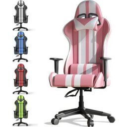 Gaming Stuhl Ergonomisch - Gamer Stühle mit Lendenkissen + Kopfstütze - Gaming Chair