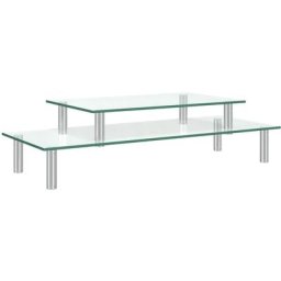 Vidaxl - Monitorständer 2-stufig Transparent Glas
