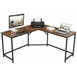 Vasagle Eckschreibtisch, L-förmiger Computertisch, Bürotisch, Arbeitszimmer, Homeoffice, Gaming,