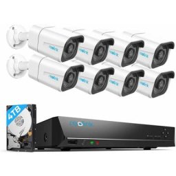 4K überwachungskamera Set, Videoüberwachung mit 8X 8MP PoE ip Kamera und 16CH 4TB hdd nvr,