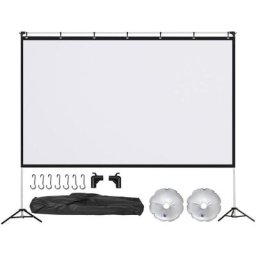 16:9 Beamer Leinwand mit Metallstand 100-Zoll-Projektionsleinwand faltbar tragbar Filmleinwand