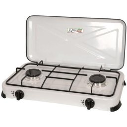 2-Flammen-Gasherd 2x2200k weiß mit Deckel - prf350 Ribiland