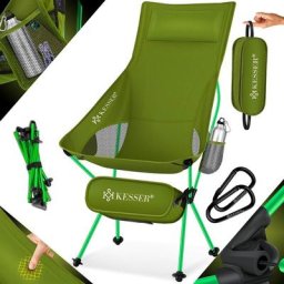 Kesser - Campingstuhl faltbar klappbar mit hoher Rückenlehne tragbar Angel Stuhl Camping Stuhl