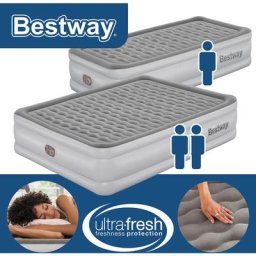 Luftmatratze Luftbett Selbstaufblasend 2 Personen Camping Gästebett Reisebett Double [203 x 152 x