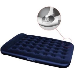 Bestway - Luftbett Eingebaute Fußpumpe Aufblasbar Beflockt 203×152×28 cm Blau