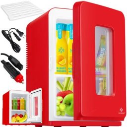 2in1 Mini Kühlschrank Kühlbox 15 Liter Kühl und Heizfunktion Tragbarer ac dc 220-240V/12V Steckdose